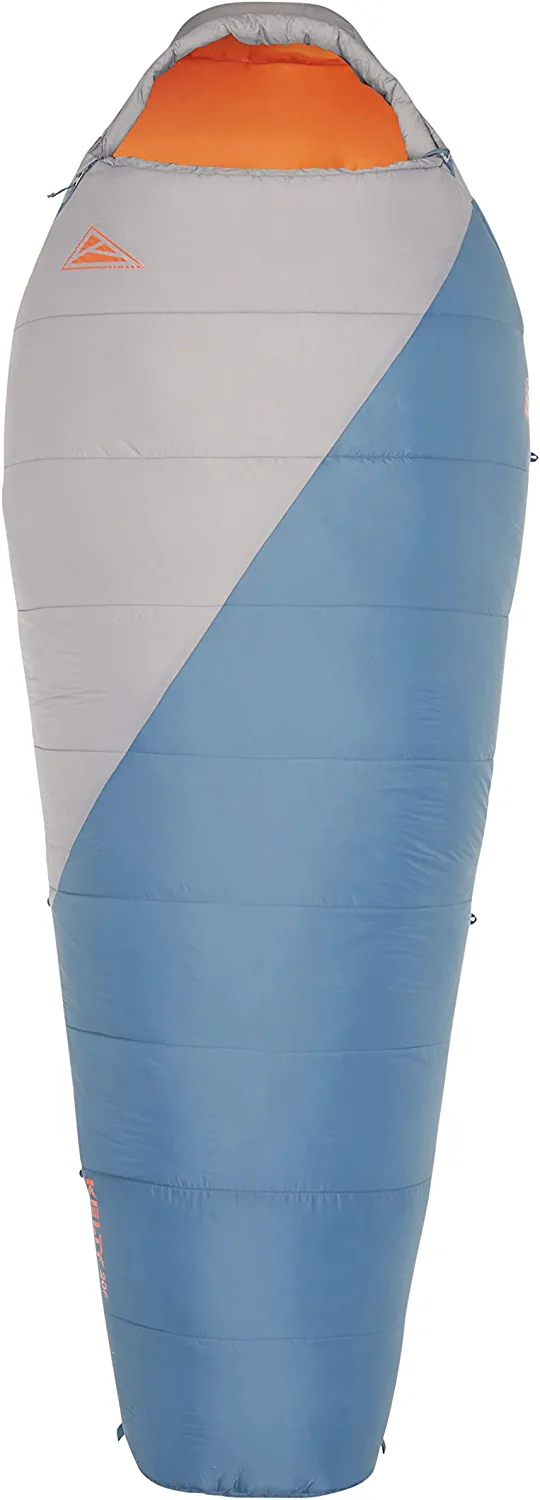 Kelty Cosmic Synthetic Fill 20 Degree Backpacking Sleeping Bag – Compression Straps. Stuff Sack Included. Long. Tapestry Blue