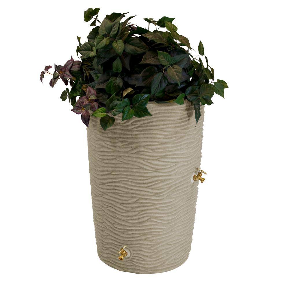 Good Ideas IMP-L50-SAN Impressions Palm 50 Gal. Sandstone Rain Barrel