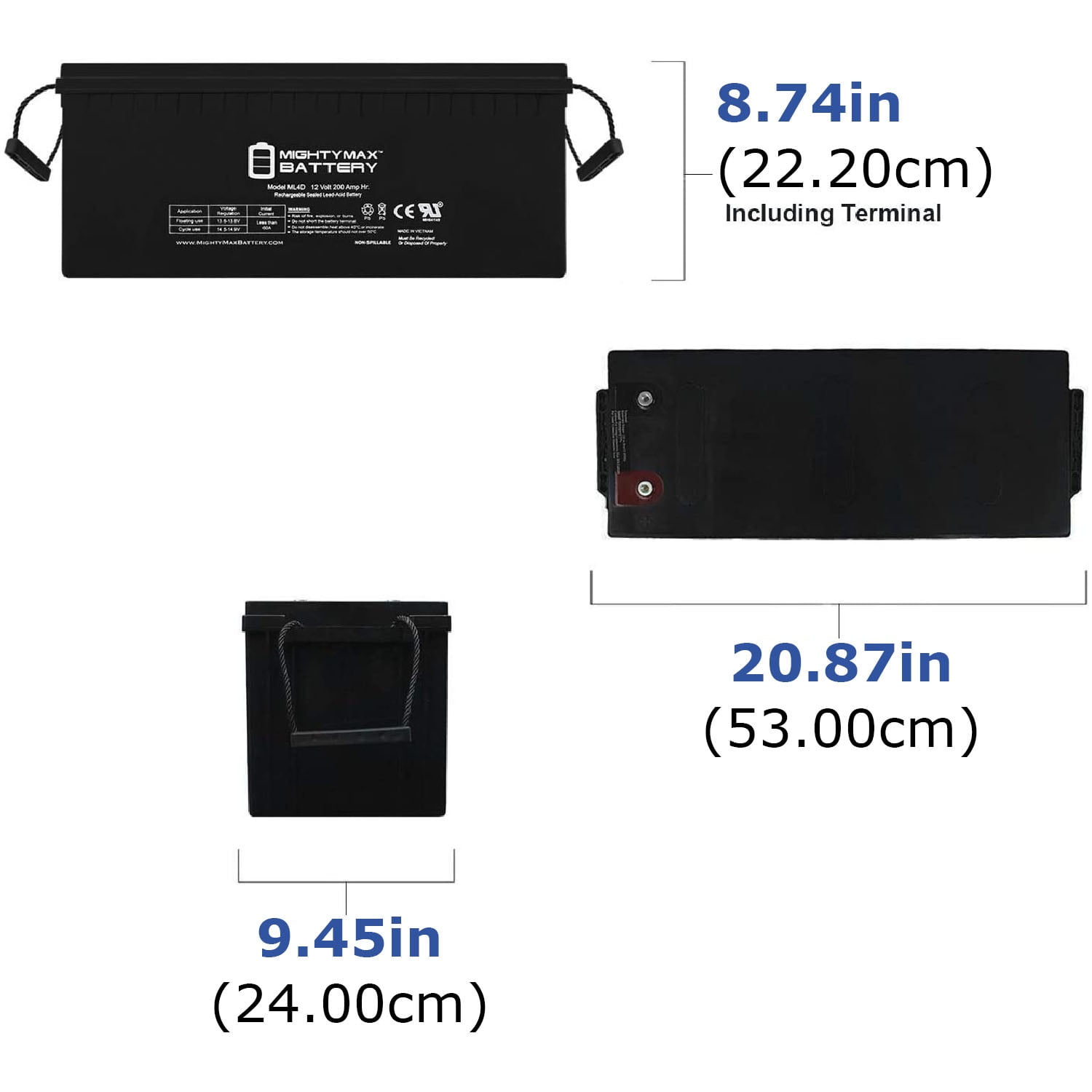 12V 200Ah 4D SLA AGM Battery Replacement for Solar Systems