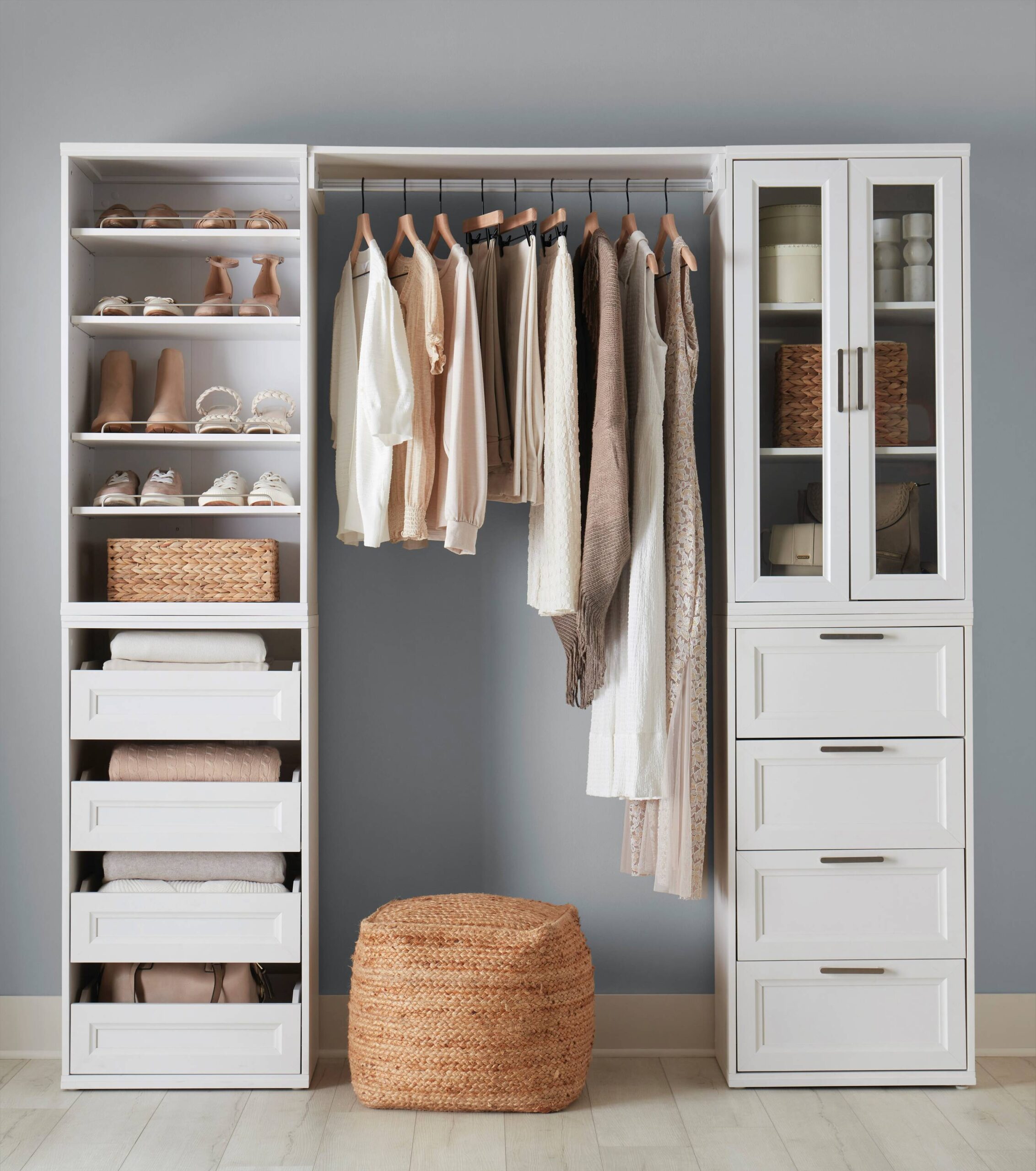Style Selections Lana 21-in W x 16-in D x 40.2-in H White Wood Closet Tower