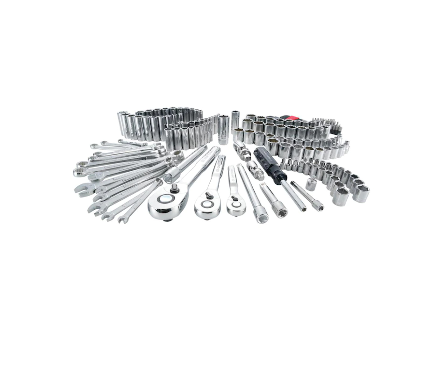 CRAFTSMAN CMMT12034 189-Piece Standard (SAE) and Metric Combination Polished Chrome Mechanics Tool Set (1/4-in; 3/8-in)
