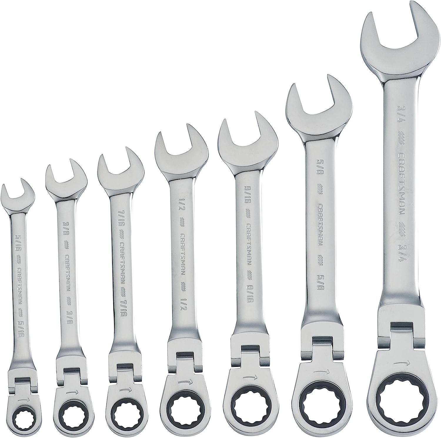Craftsman CMMT87010 7-Piece SAE Flex Reversible Ratchet Set