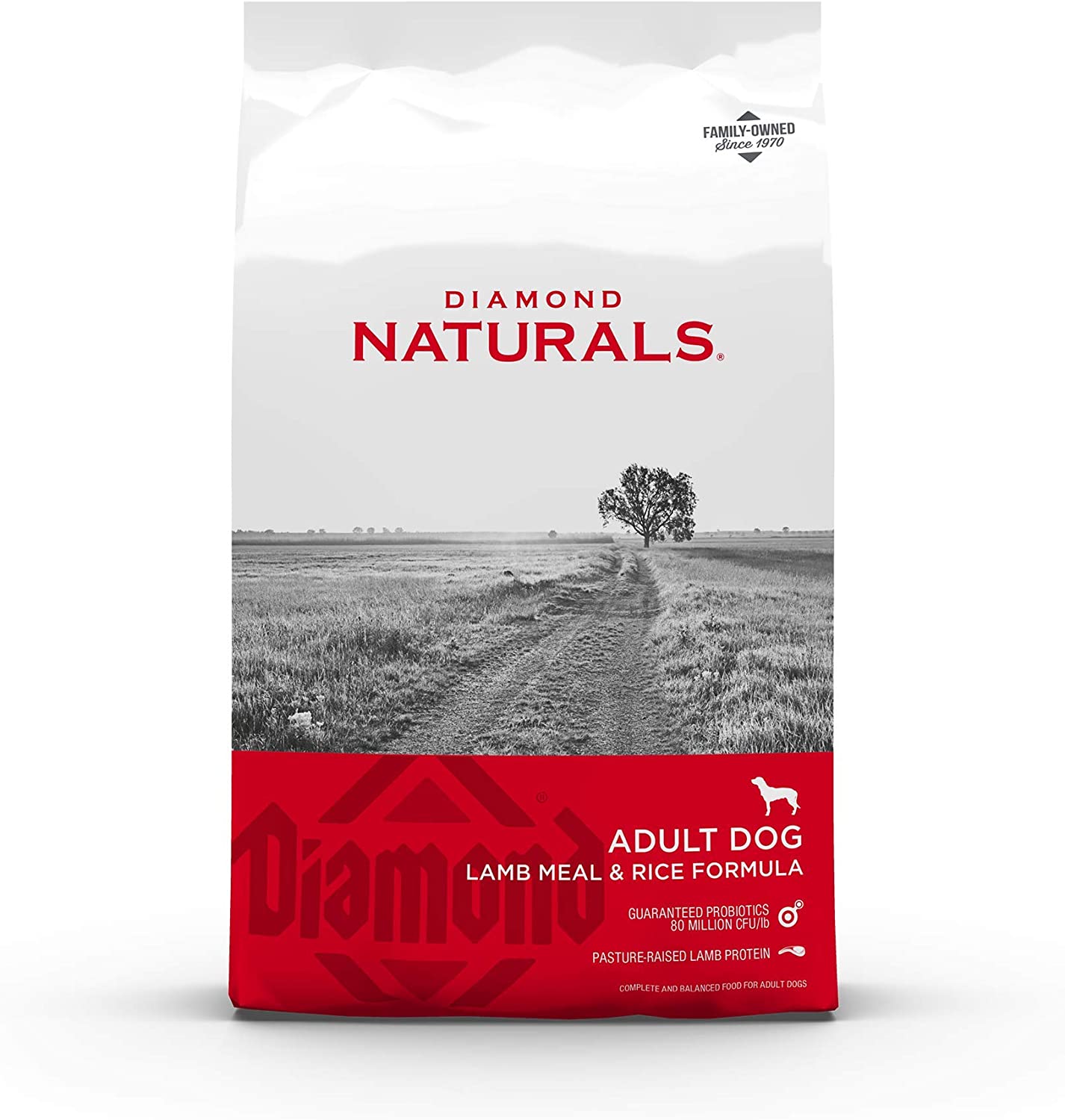 Diamond Naturals Adult Dry Dog Food Lamb Meal and Rice Formula Made with Lamb Protein. Probiotics and Essential Nutrients to Support Balanced and Overall Health 20LB