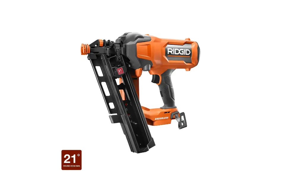RIDGID R09894B 18V Brushless Cordless 21° 3-1/2 in. Framing Nailer (Tool Only)