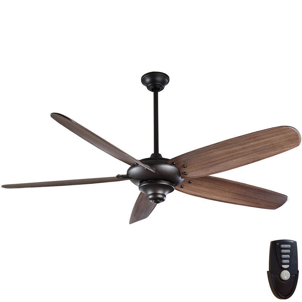 Home Decorators Collection 94468 Altura II 68 in. Indoor Bronze Ceiling Fan with Downrod. Remote and Reversible Motor; Light Kit Adaptable