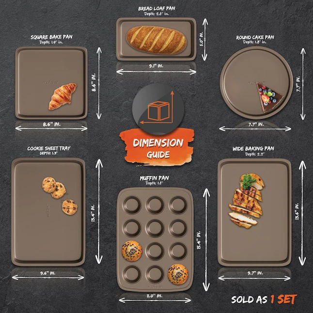 NutriChef  6-Piece Nonstick Kitchen Bakeware Set