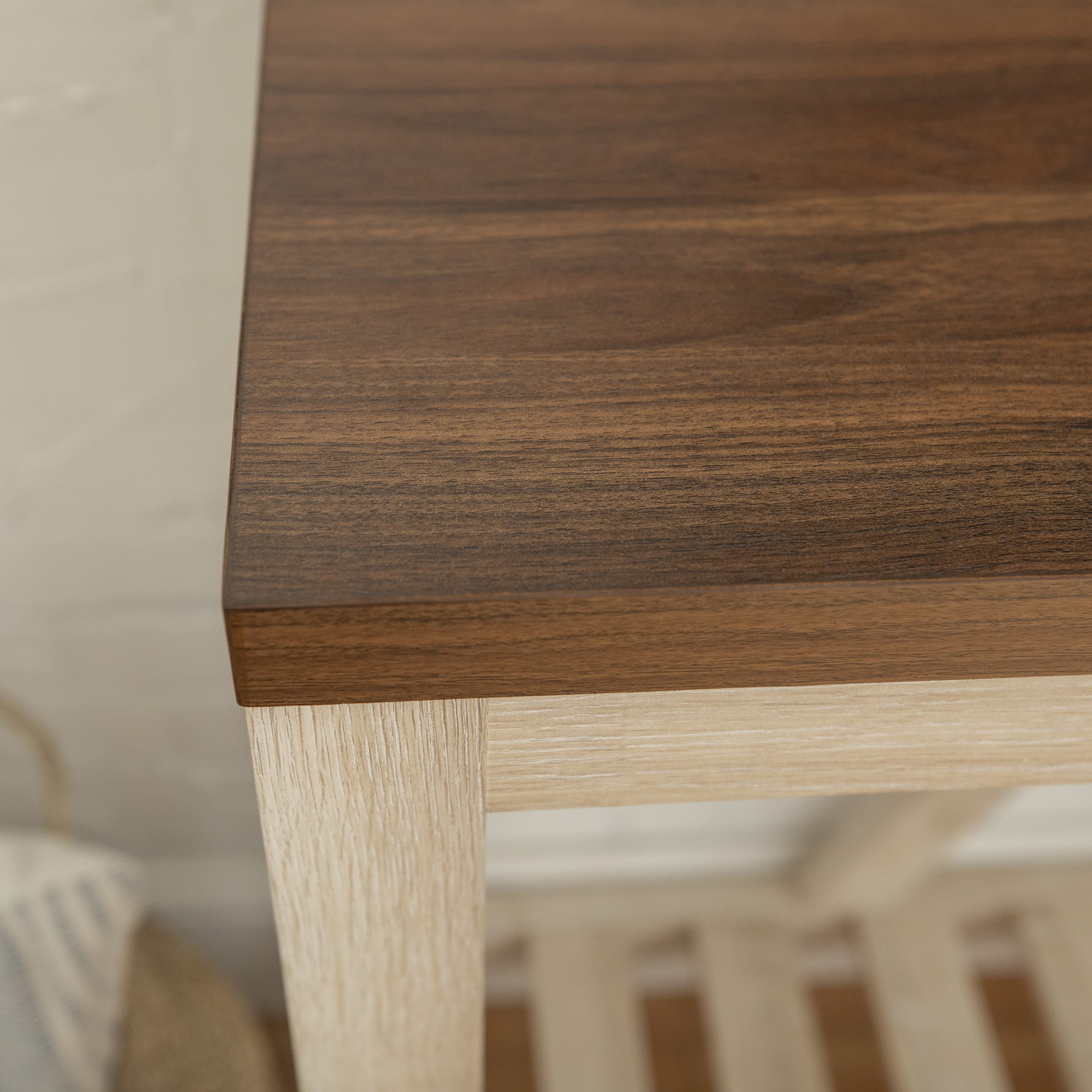 Manor Park Modern Farmhouse and Oak Console Table. Dark Walnut/White Oak