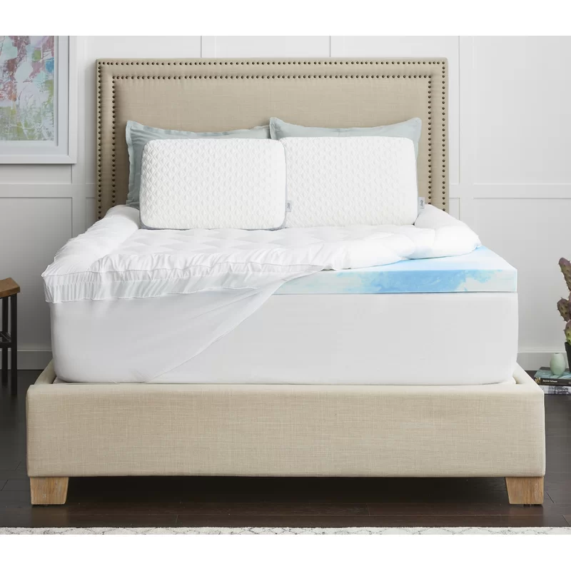 Sealy F02-00149-KG0 4 in. Medium Gel Memory Foam King Mattress Topper