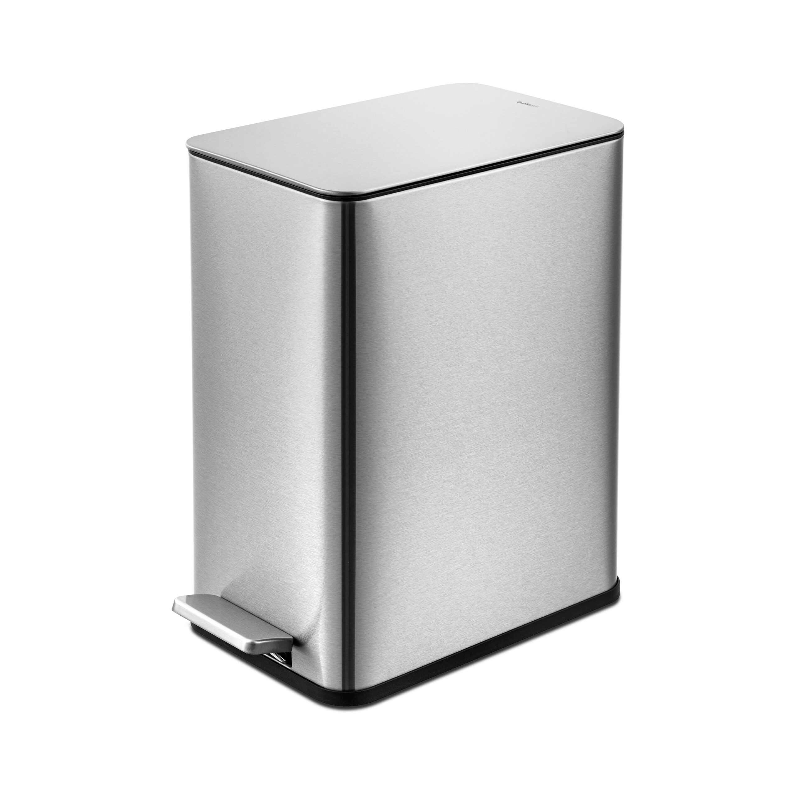 Qualiazero 2.6 Gallon Trash Can. Stainless Steel Step On Bathroom Trash Can. Silver