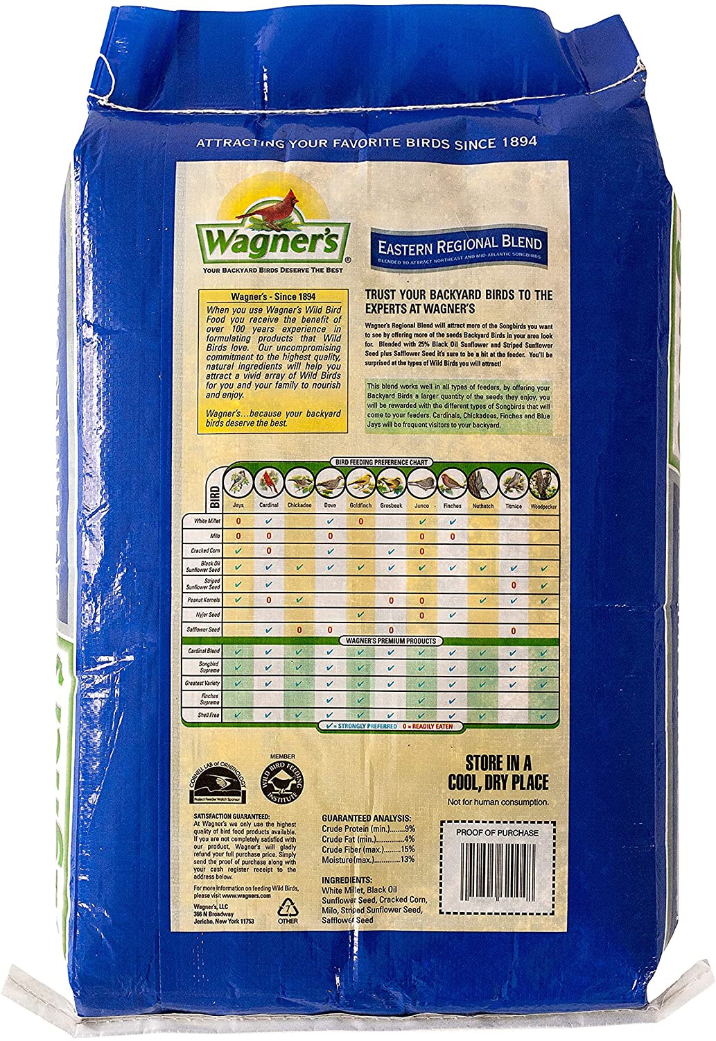 Wagner-s 62004 Eastern Regional Wild Bird Food. 20-Pound Bag