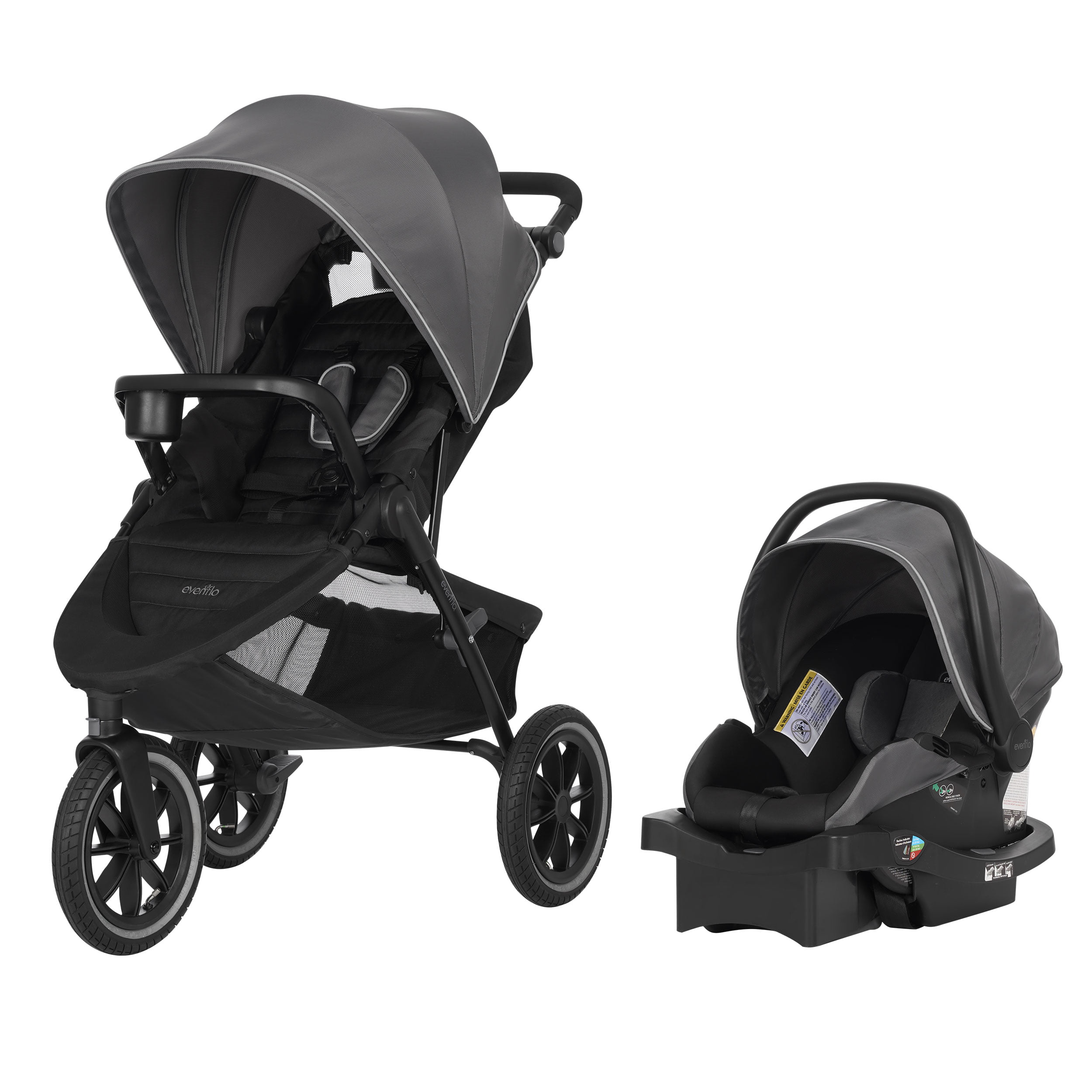 Folio3 Stroll & Jog Travel System with LiteMax Infant Car Seat (Avenue Gray)