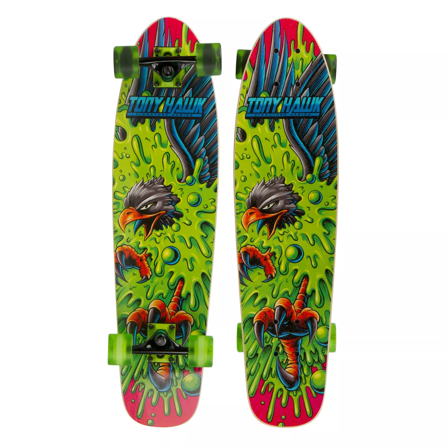 Tony Hawk 31″ Cruiser Skateboard With ABEC1 Bearings for Cruising. Carving. Tricks and Downhill. Green
