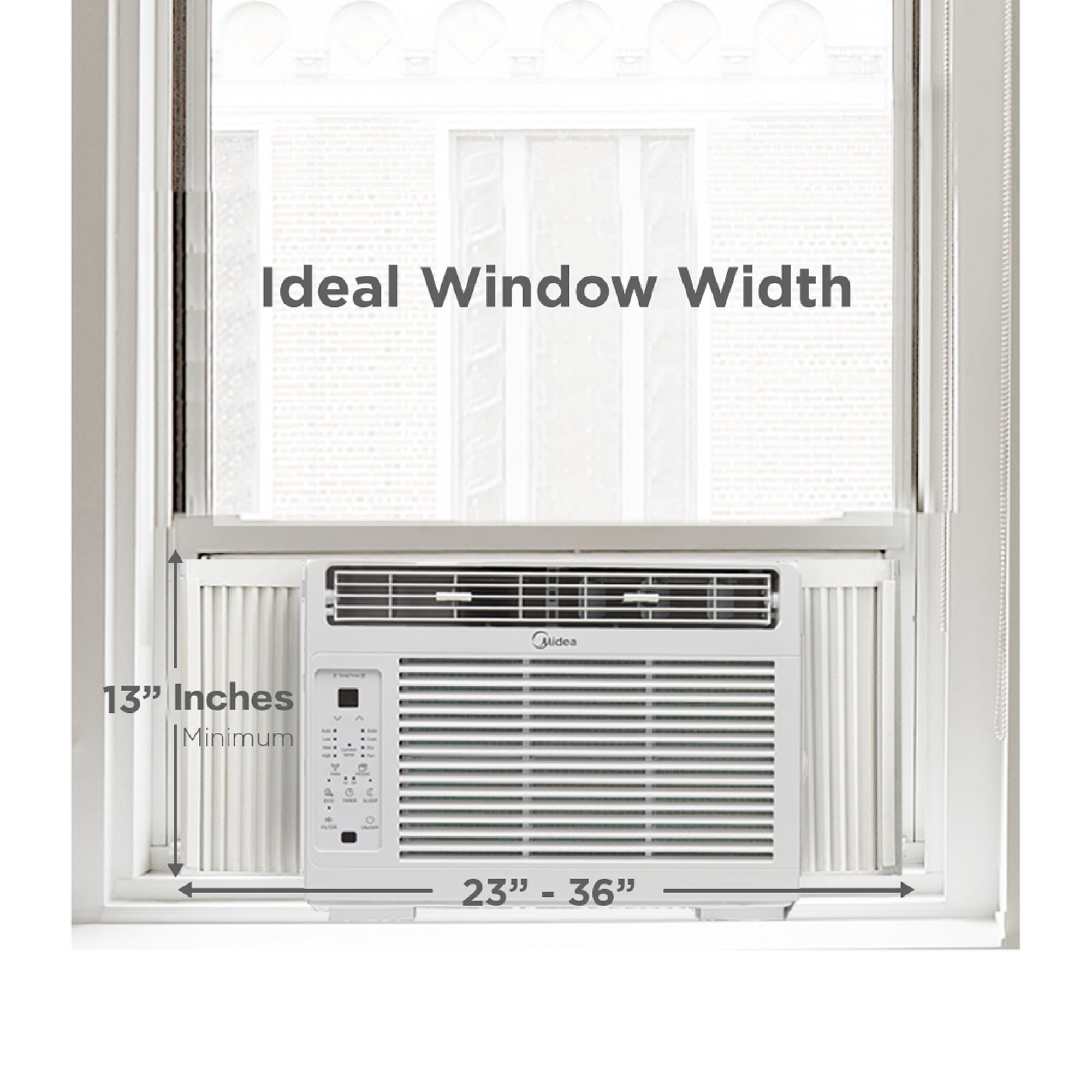 Midea 6.000 BTU 115V Window Air Conditioner with Comfort Sense Remote. White. MAW06R1WWT