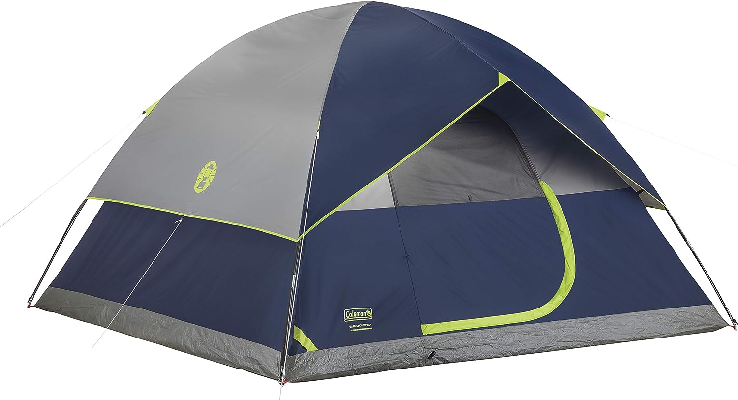Coleman Sundome Camping Tent. 3 Person Dome Tent with Easy Setup. Included Rainfly and WeatherTec Floor to Block Out Water. 2 Windows and 1 Ground Vent for Air Flow with Charging E-Port Flap