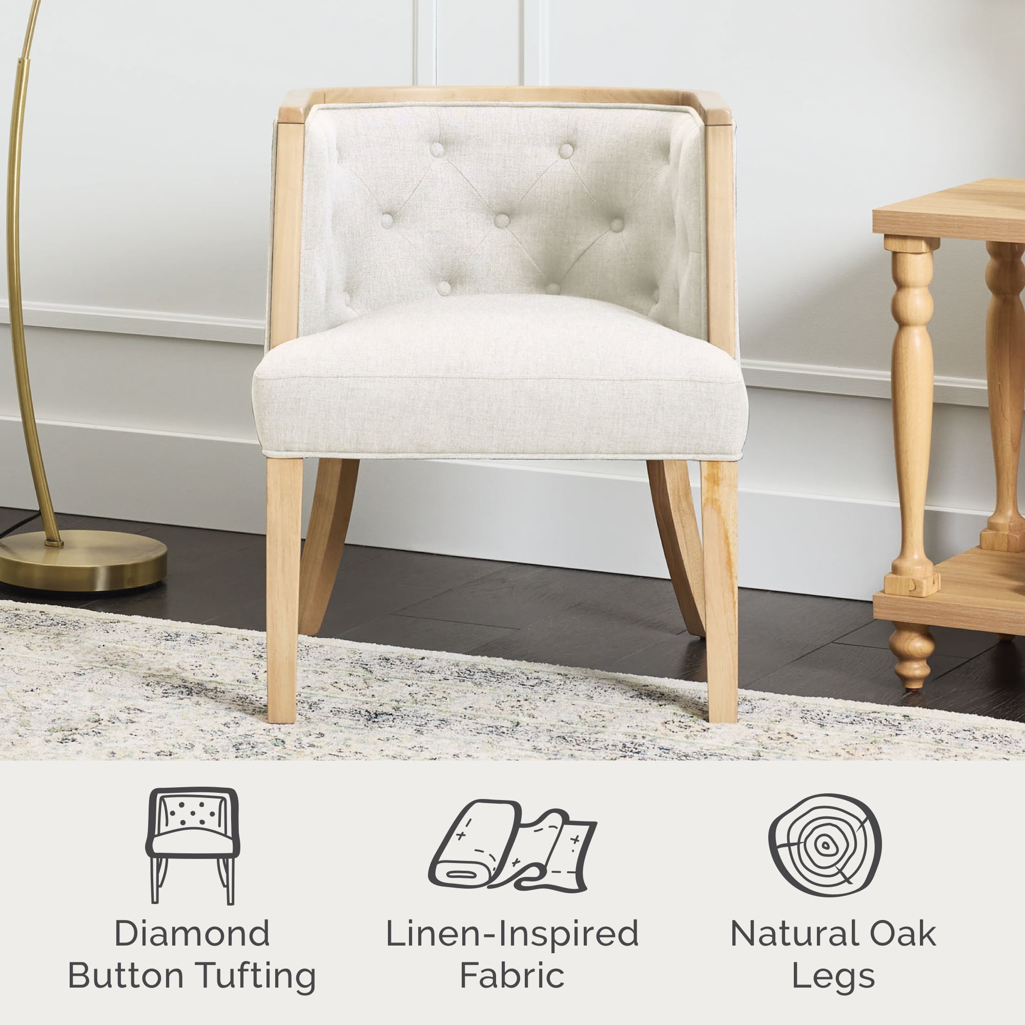 My Texas House Raveena Upholstered Accent Chair. Oat