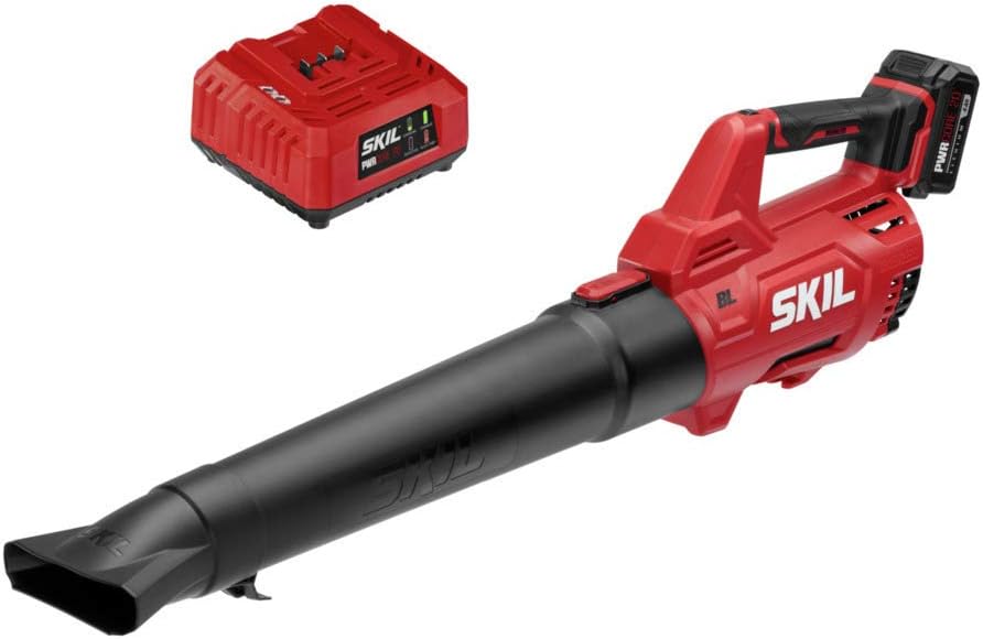 SKIL BL4714B-10 PWR CORE 20 Brushless 400 CFM Leaf Blower Kit. Includes 4.0Ah Battery and Charger