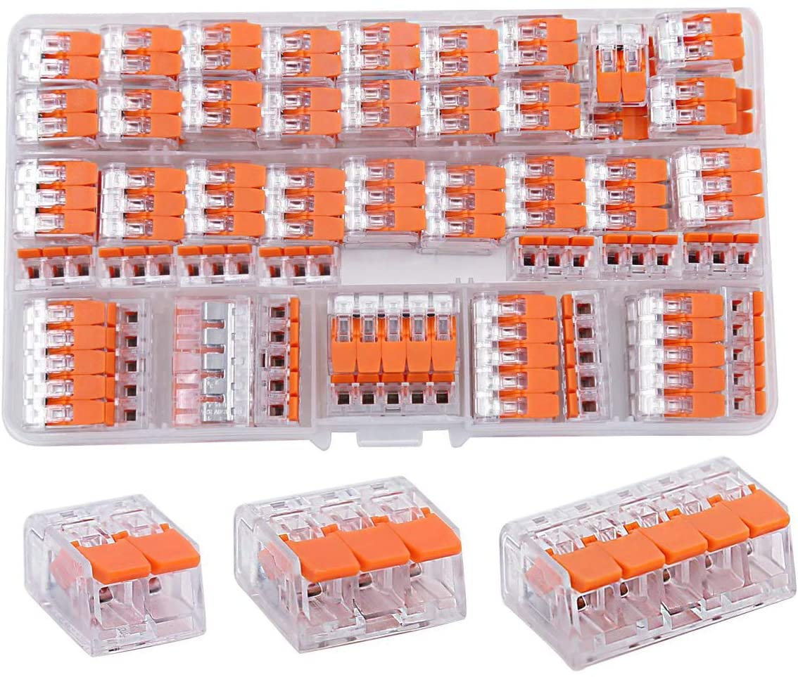 HTCELLE Lever Wire Connectors.75 Pcs Wire Connector Assortment Pack Compact Splicing Connector Kit