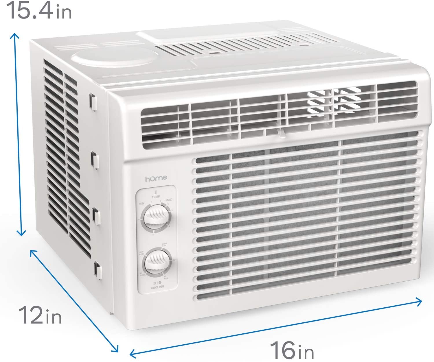 hOmeLabs 5000 BTU Window Mounted Air Conditioner - 7-Speed Window AC Unit Small Quiet Mechanical Controls 2 Cool and Fan Settings with Installation Kit Leaf Guards Washable Filter - Indoor Room AC
