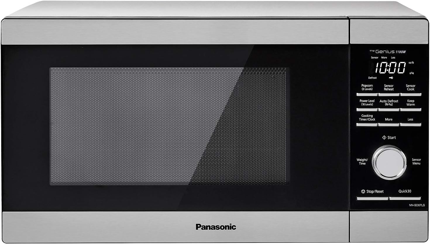 Panasonic NN-SD67LS 1100W with Genius Sensor Cook and Auto Defrost Countertop Microwave Oven. 1.3 cu ft. Stainless Steel