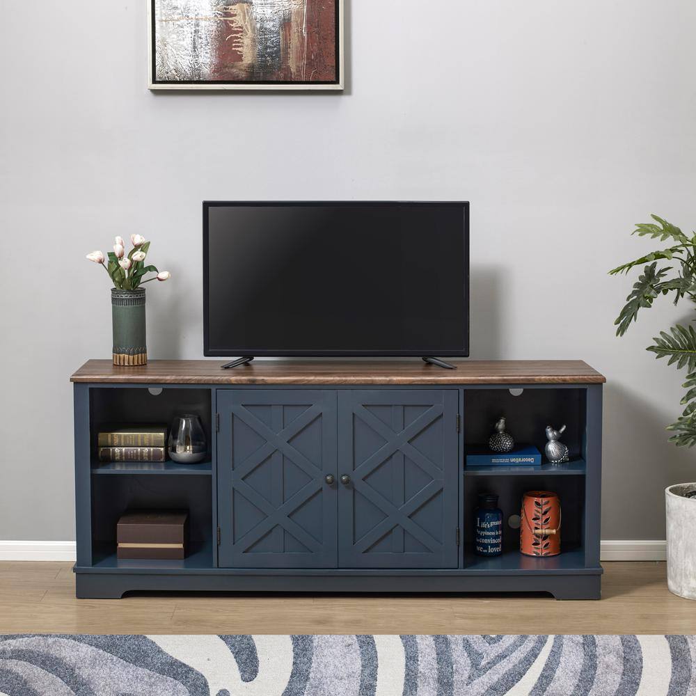 FESTIVO  70 in. Navy TV Stand for TVs Upto 78 in.