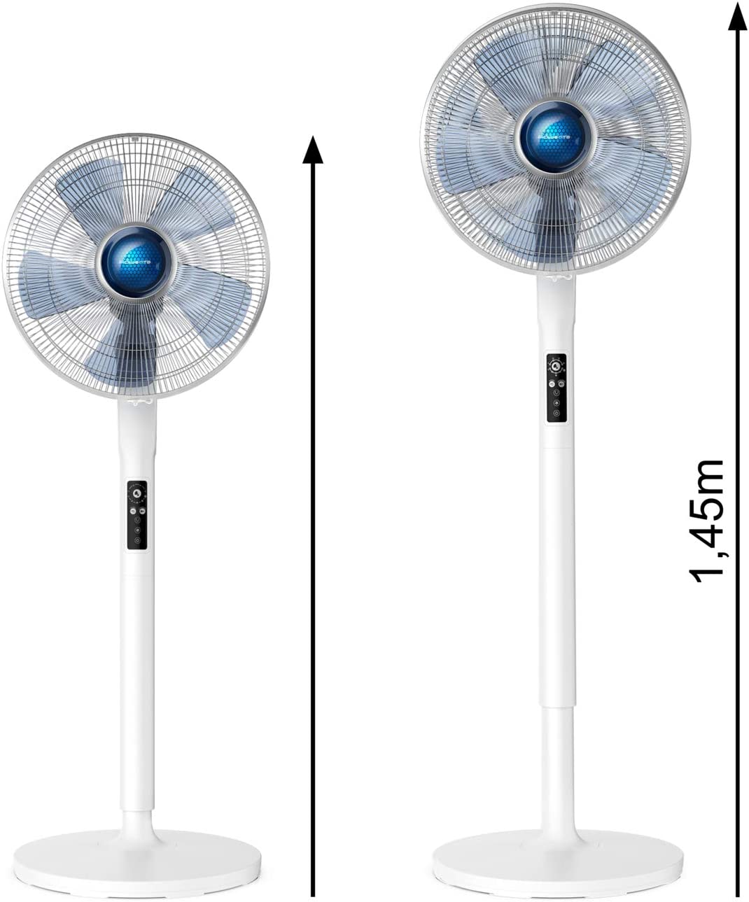 Rowenta Turbo Silence Extreme+ Stand Fan. Powerful. Remote Control. Auto-Off Timer. Automatic Oscillation. Model VU5870U1. White