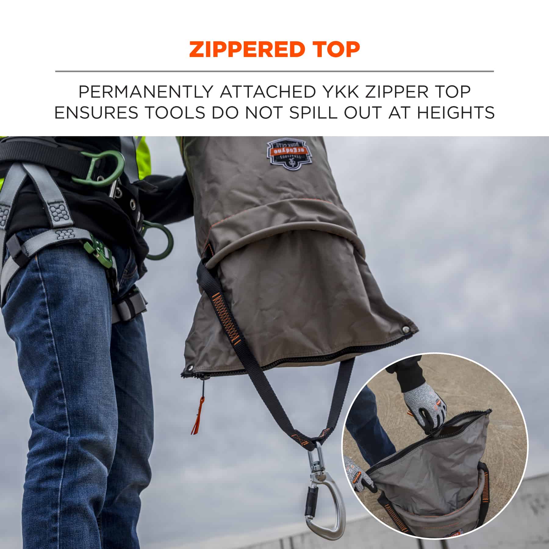 Ergodyne Gray Nylon 12.5-in Zippered Tool Bag