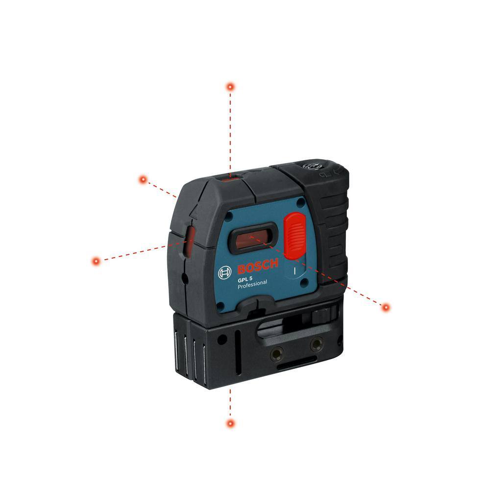 Bosch GPL 5 S 100 ft. 5 Point Plumb and Square Laser Level Self Leveling with Hard Carrying Case