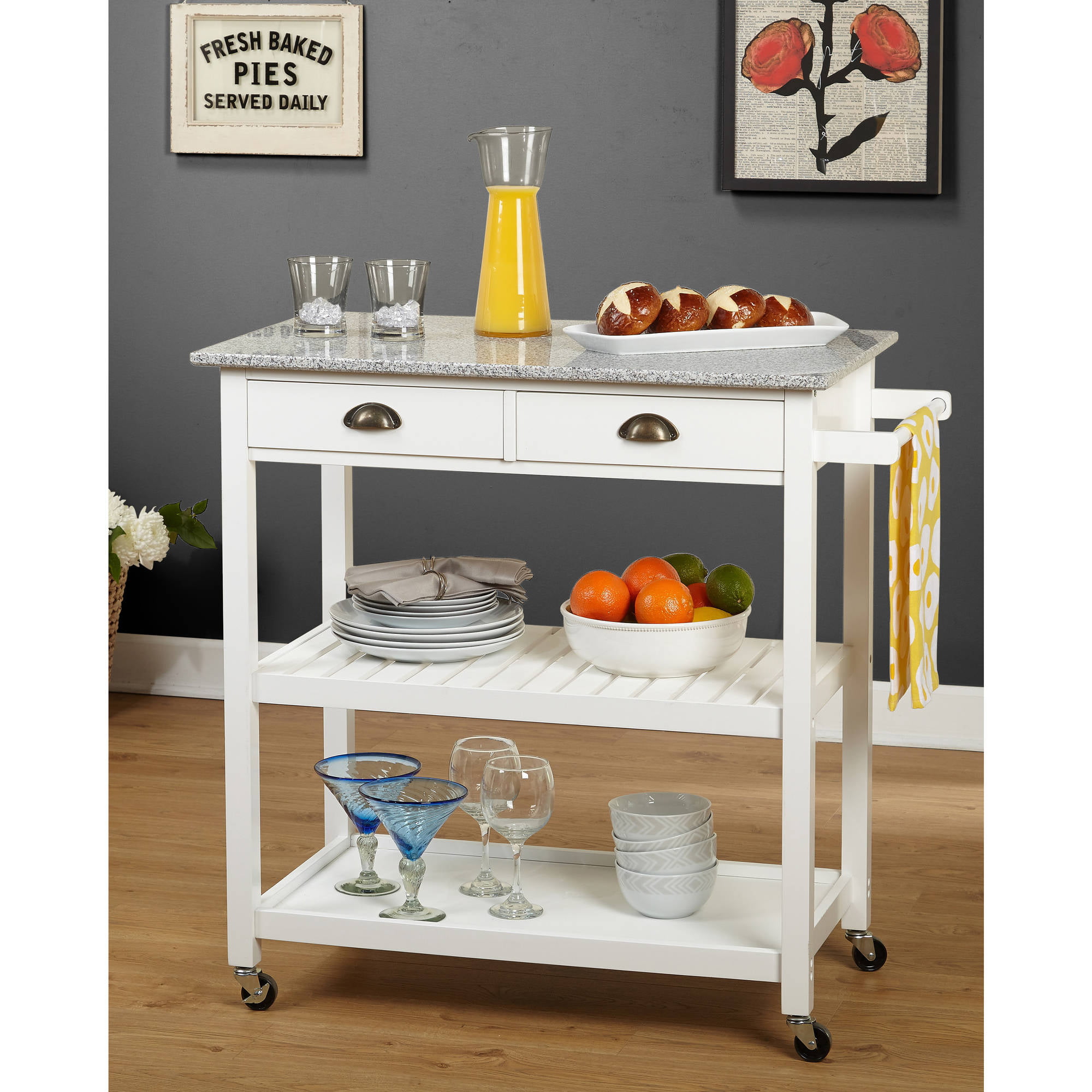 TMS Oregon Kitchen Cart. White