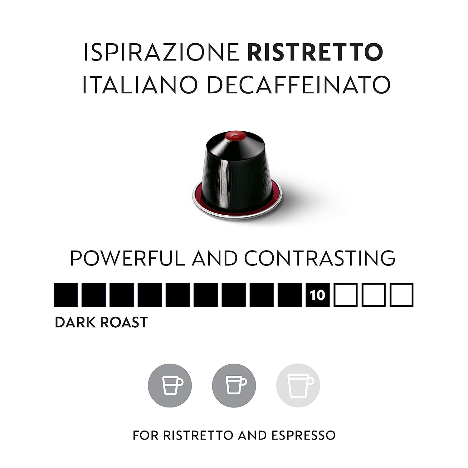 Nespresso Capsules OriginalLine. Ristretto Decaffeinato. Dark Roast Coffee. 50 Count Coffee Pods. Brews 0.85 Ounce (ORIGINALLINE ONLY). 10 Count (Pack of 5)