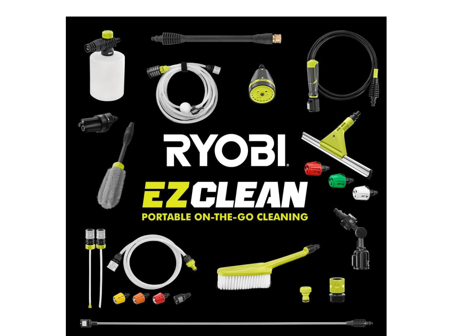 RYOBI RY124052KVNM 40-Volt HP Brushless EZClean 600 PSI 0.7 GPM Cold Water Power Cleaner with 2.0 Ah Battery and Charger
