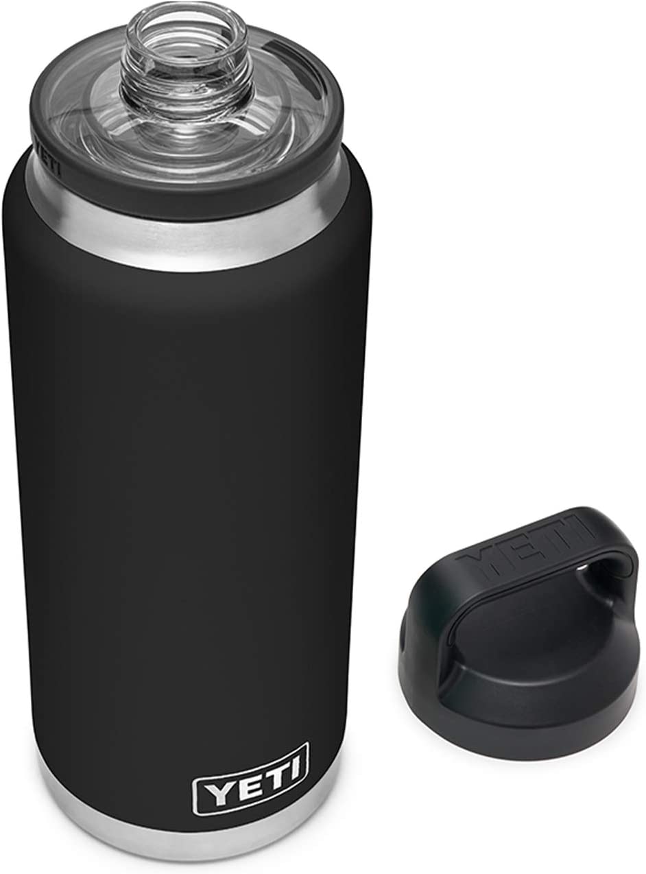 YETI Rambler 36 oz Bottle. Vacuum Insulated. Stainless Steel with Chug Cap. Black