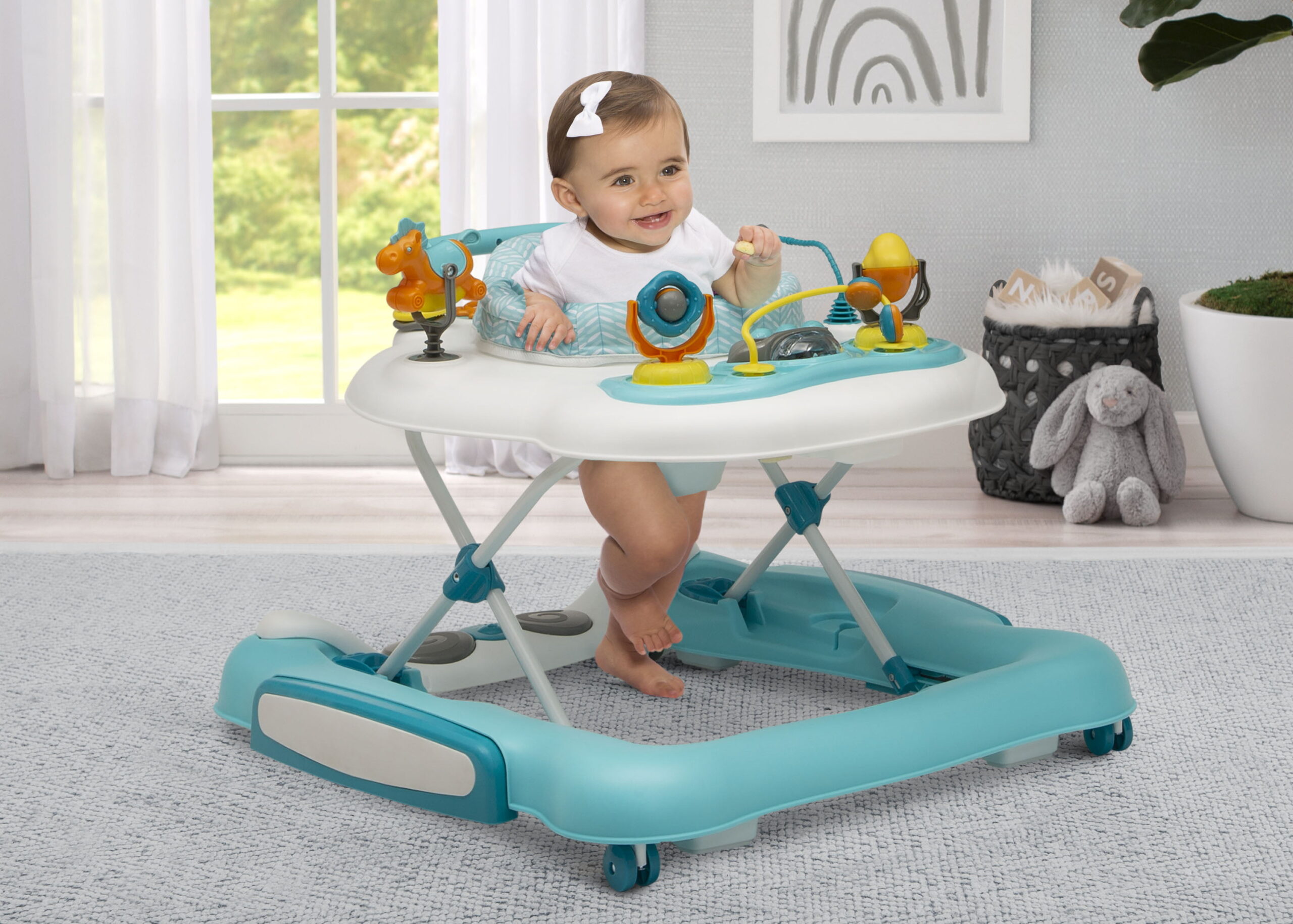 Little Folks 4-in-1 Discover & Play Musical Walker. Aqua Vines- Unisex