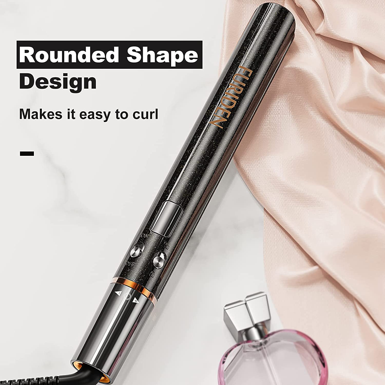 FURIDEN Pro Hair Straightener and Curler 2 in 1. Straightener and Curling Iron in One. Flat Iron Hair Straightener. Flat Irons for African American Hair. Curling Straightening Iron-1 inch/Black