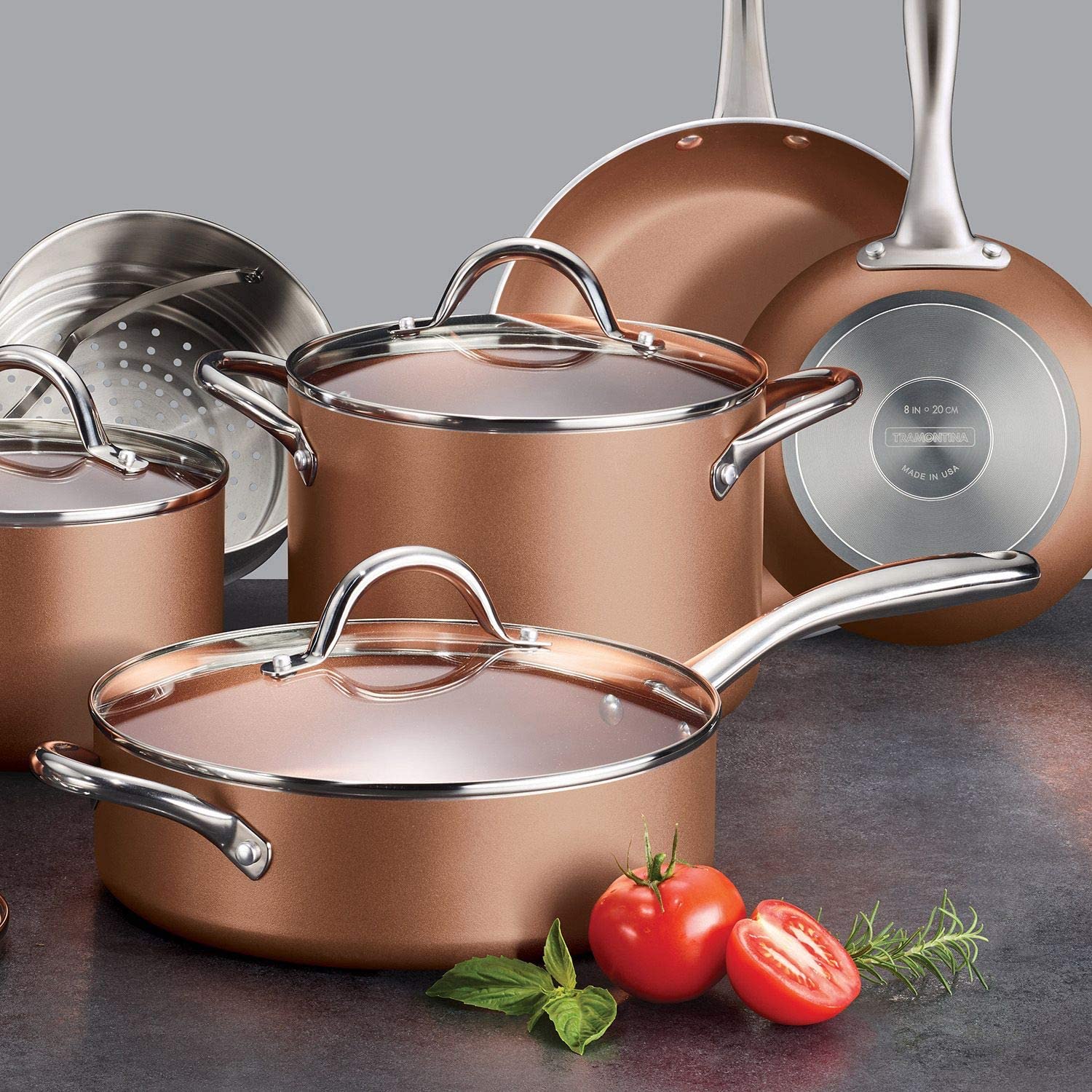 Tramontina Cookware Set Nonstick 11-Piece Metallic Copper