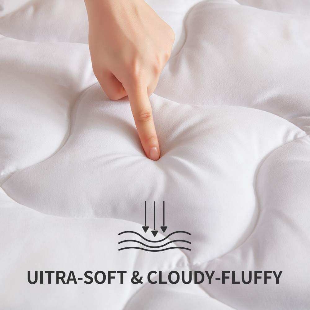 INGALIK Mattress Pad. 400TC Cotton Quilted Pillow Top Mattress Cover