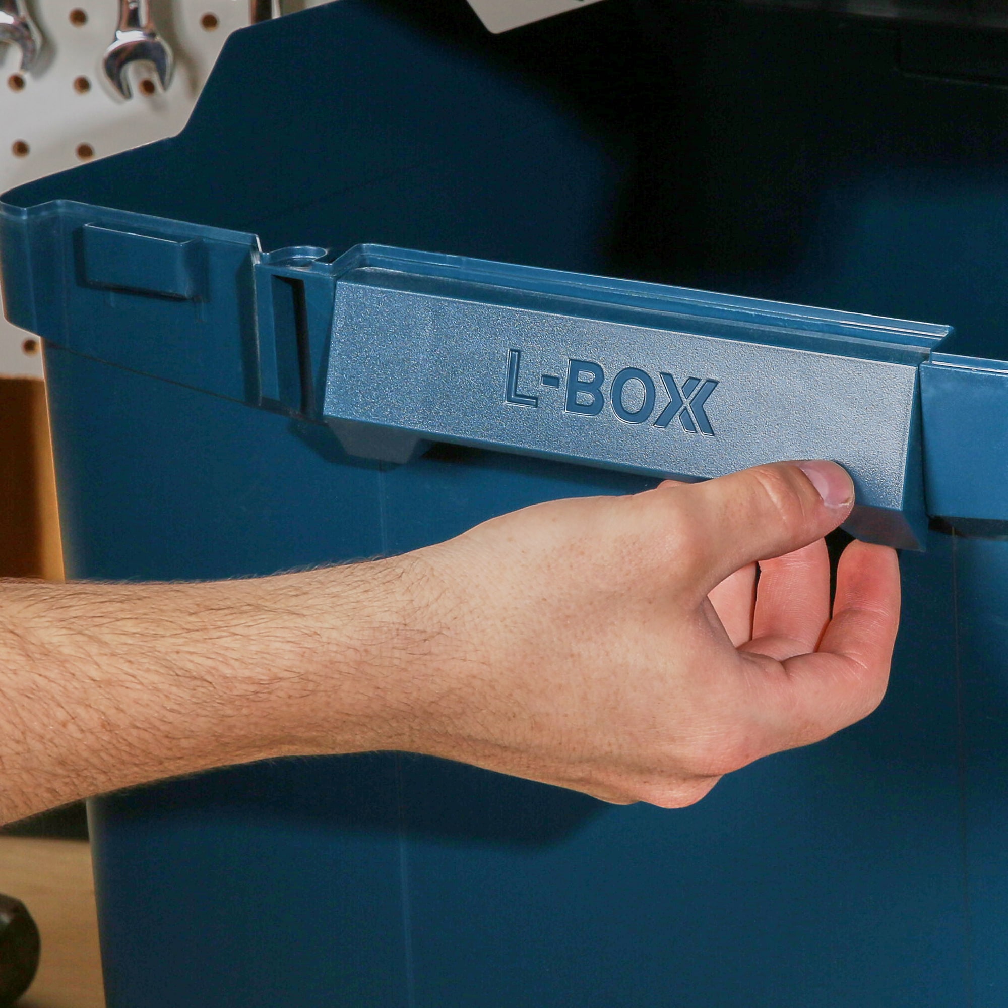 Bosch L-Boxx-4 14-in Blue Plastic Lockable Tool Box