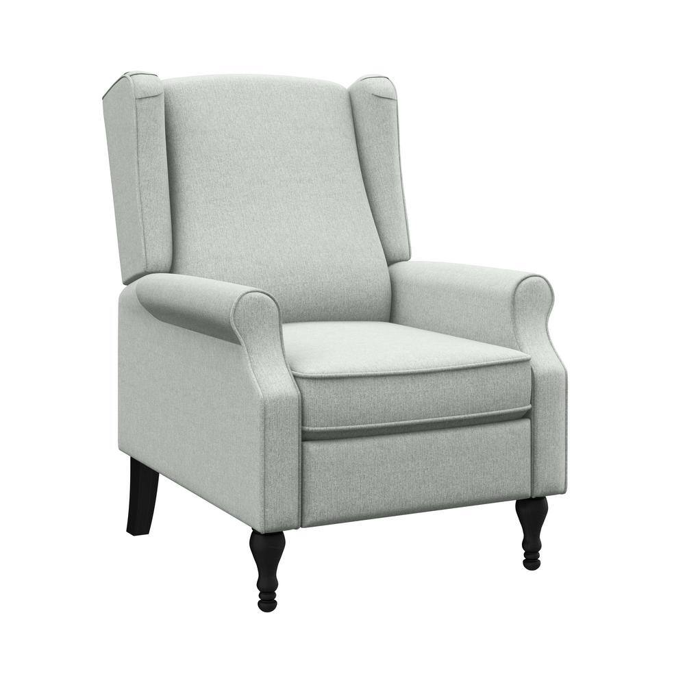 StyleWell Reedbury Stone Gray Upholstered Wingback Pushback Recliner