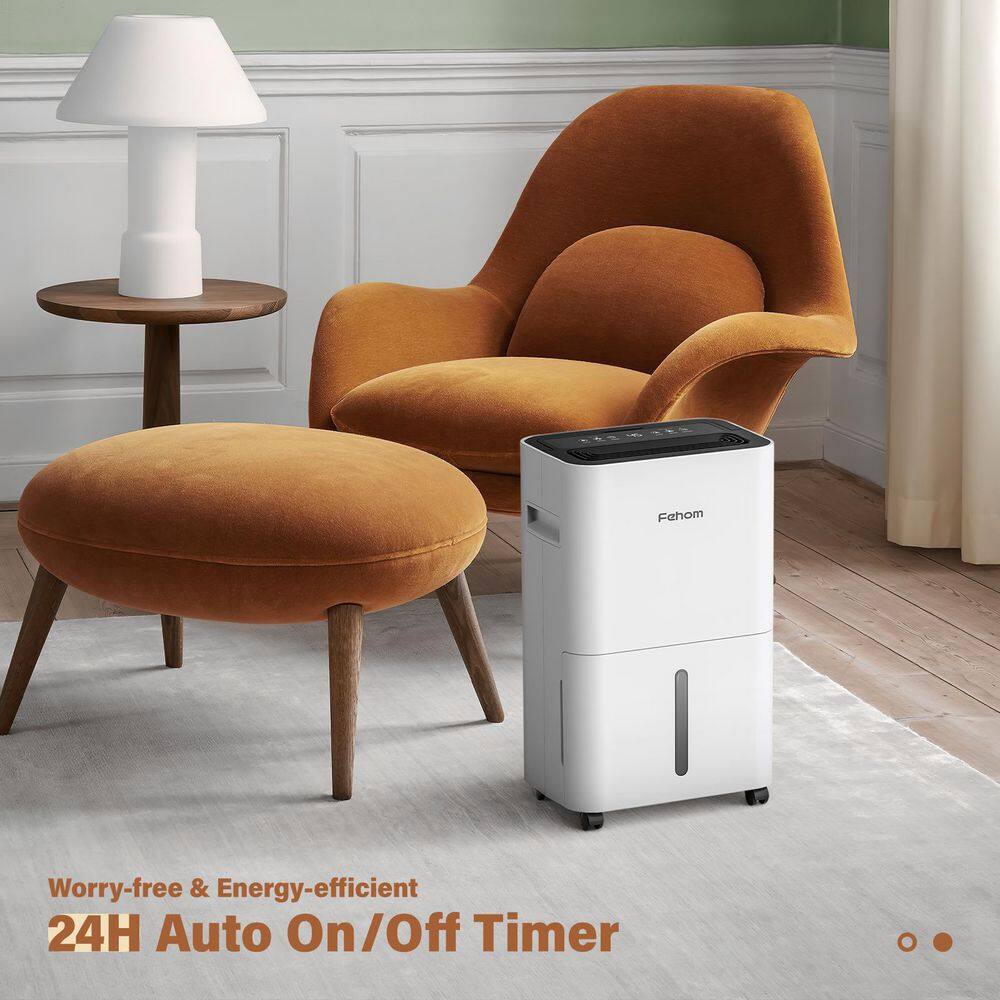 Fehom HDCX-PD11A 50-Pint Multifunction Home Dehumidifier With Water Tank For 4500 Sq. Ft. Bedrooms. Basements. and Laundry Rooms