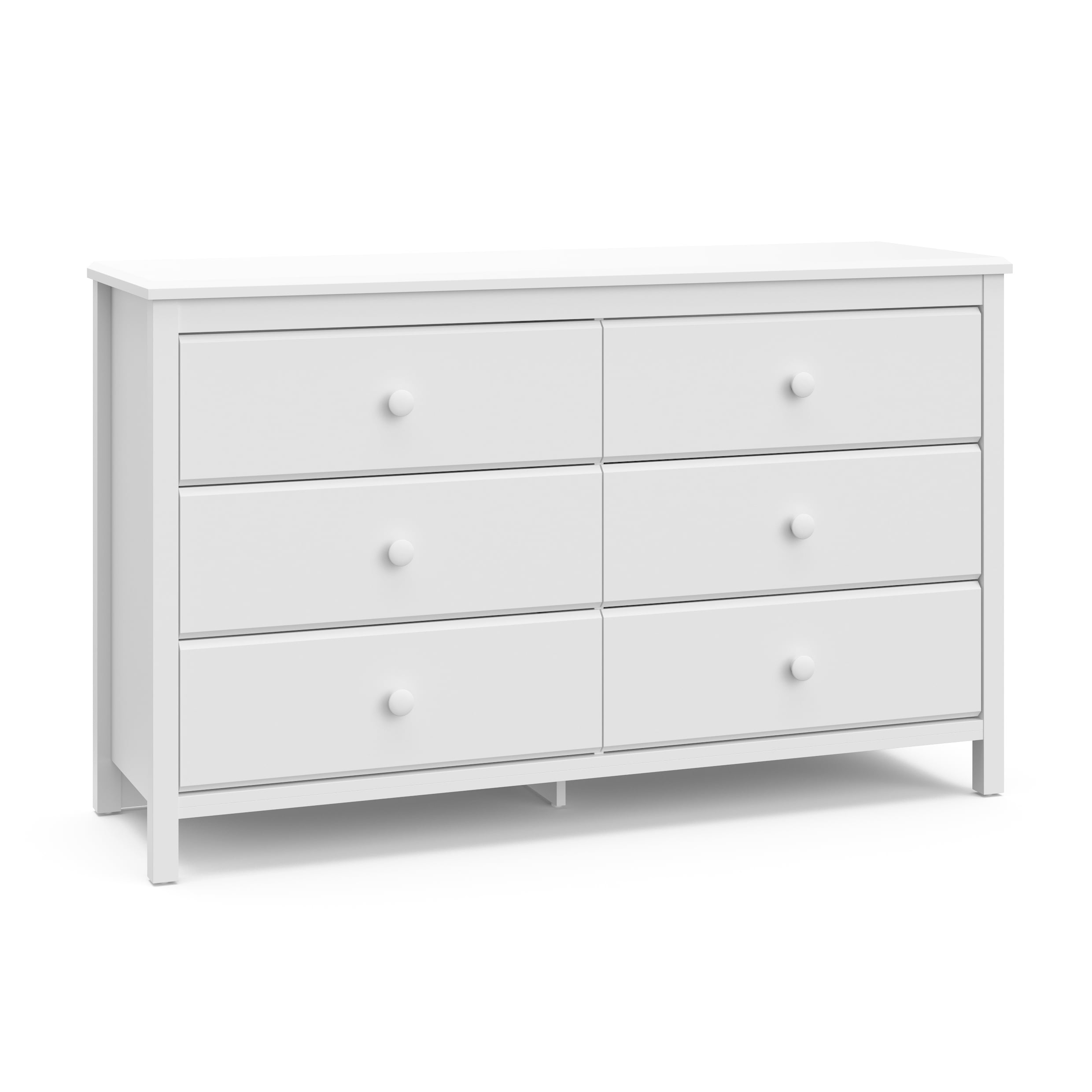 Storkcraft Alpine 6 Drawer Modern Double Dresser White