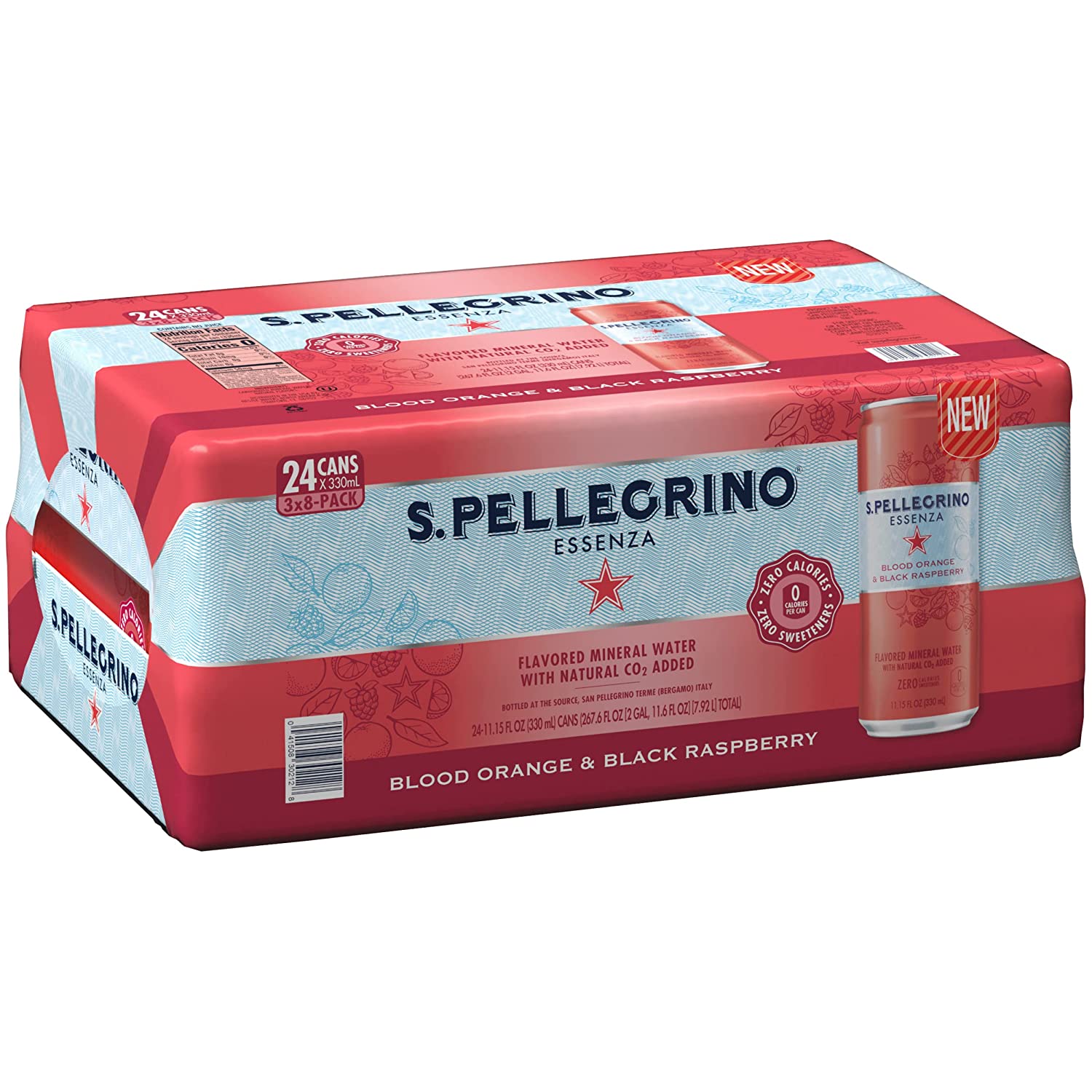 San Pellegrino Essenza Blood Orange Black Raspberry Flavored Mineral Water