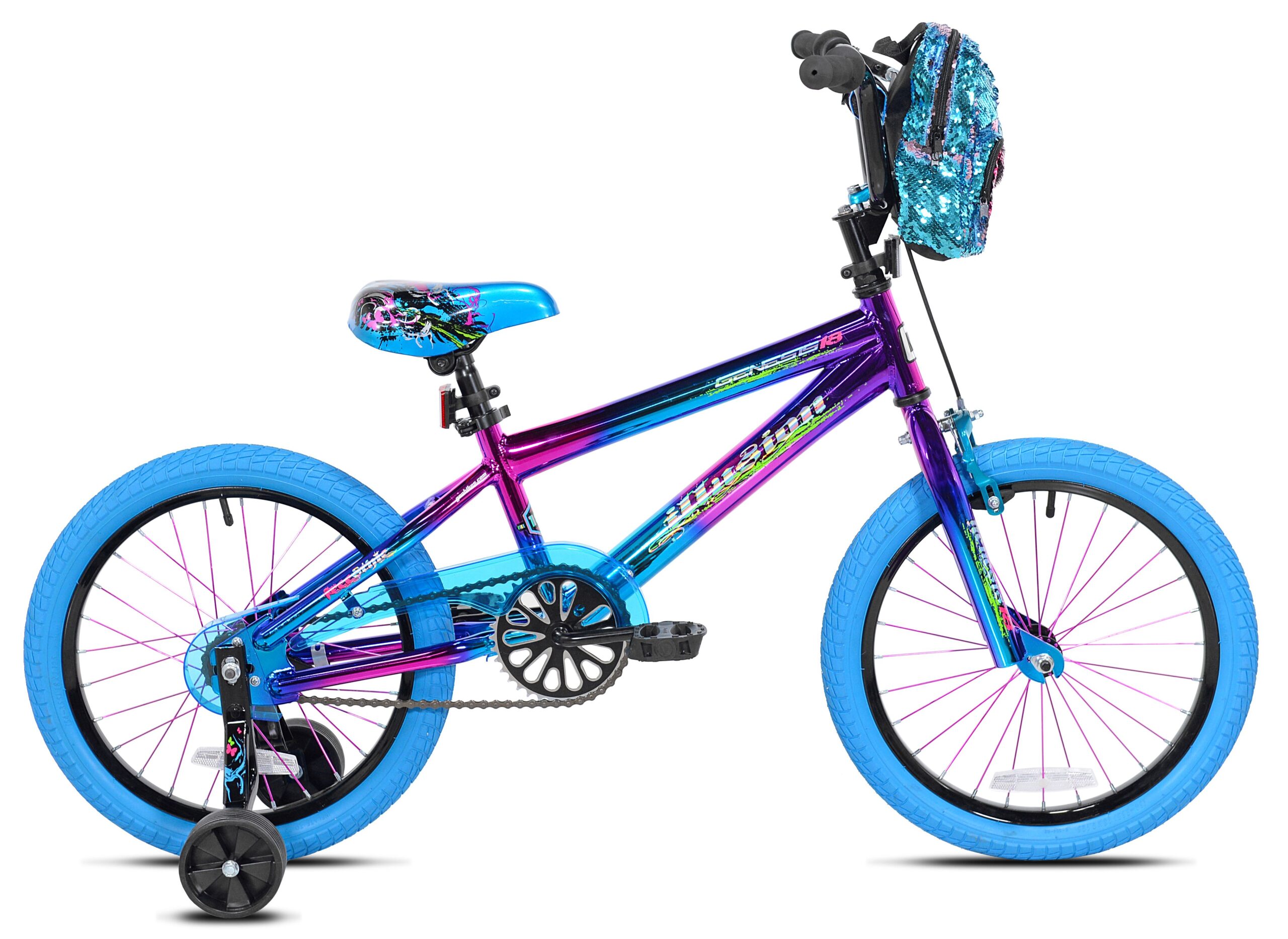 Genesis 18″ Illusion Girl-s Bike. Blue/Purple