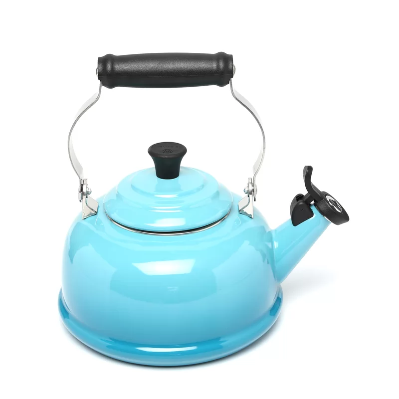 Le Creuset Q3101-17 Enamel On Steel Whistling Tea Kettle. 1.7 qt.. Caribbean