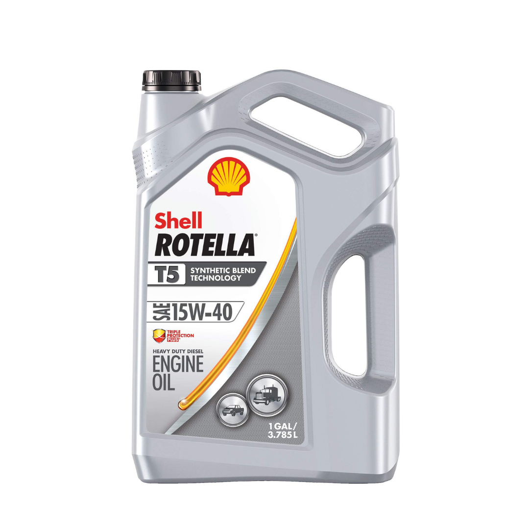 Shell Rotella T5 Synthetic Blend 15W-40 Diesel Engine Oil (1 Gallon. Case of 3)