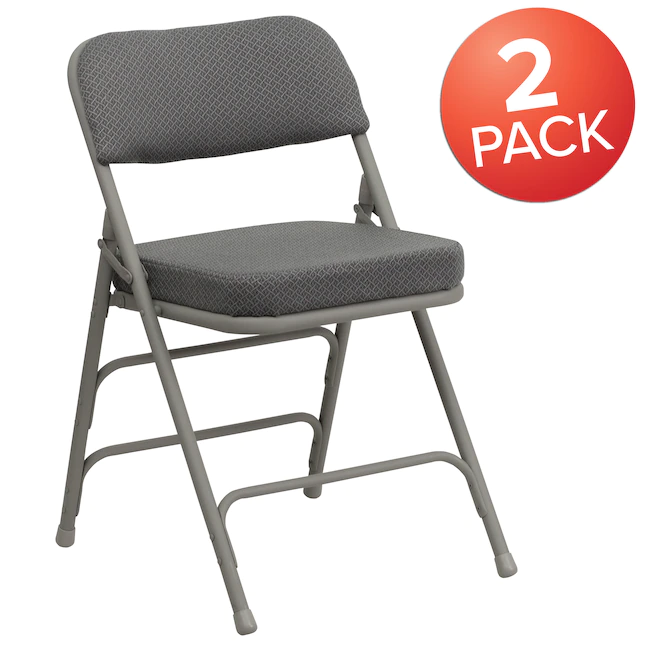Flash Furniture  2-Pack Gray Fabric/Gray Frame Standard Folding Chair with Padded Seat (Indoor)