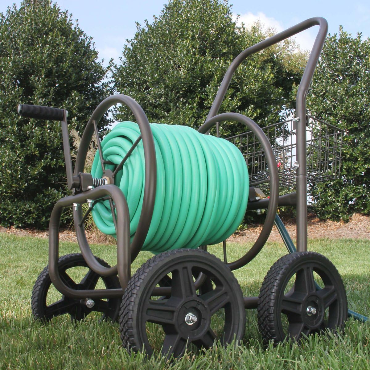 Liberty Garden Products Garden 871-S Residential Grade 4-Wheel Garden Hose Reel Cart. Holds 250-Feet of 5/8-Inch Hose - Bronze
