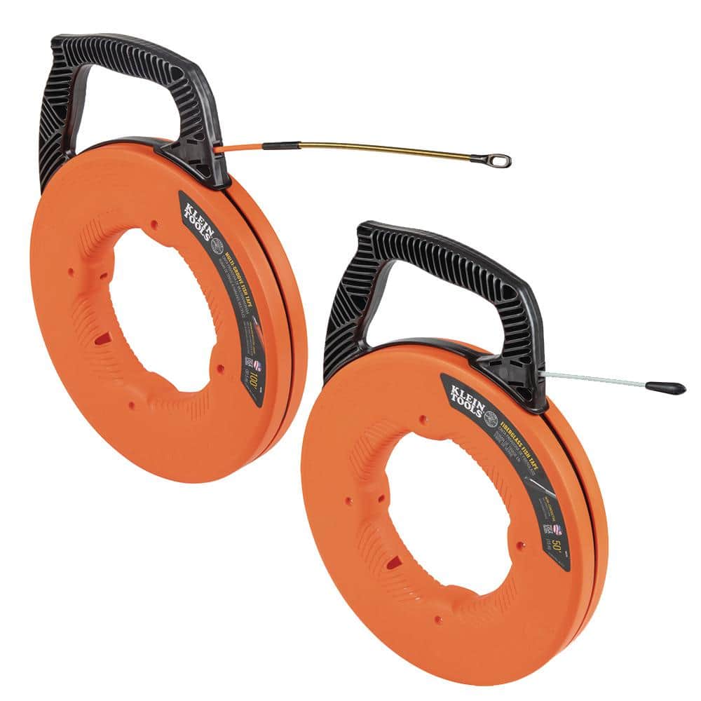 Klein Tools M2O41435KIT 100 ft. Multi-Groove Fiberglass Fish Tape and 50 ft. Non-Conductive Fish Tape Set