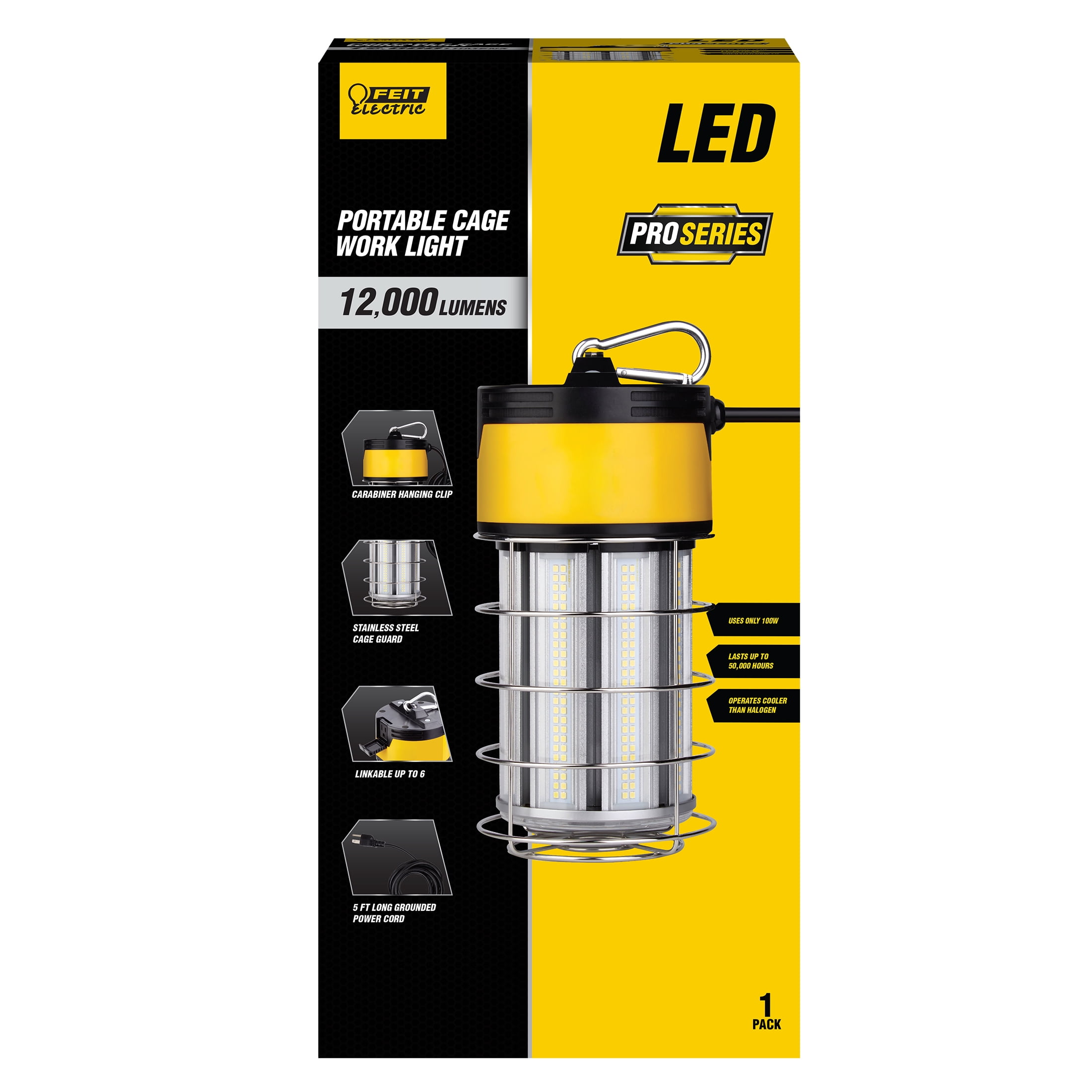 Feit Electric Pro Series 100 Watts 12.000 Lumen Plug-in Cage LED Lantern Portable Work Light
