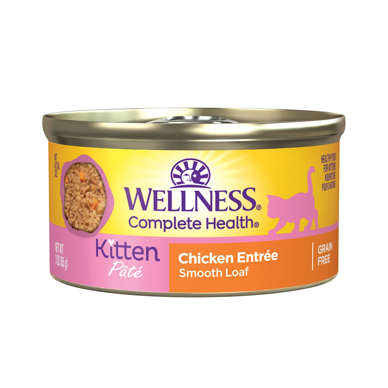 Wellness Complete Health Kitten Chicken Pate Canned Wet Food. 3 oz.. Case of 24