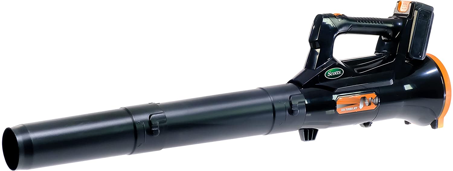 Scotts LB24020S 20-Volt Cordless Electric Turbo Leaf Blower. Includes 4.0Ah Battery & Fast Charger