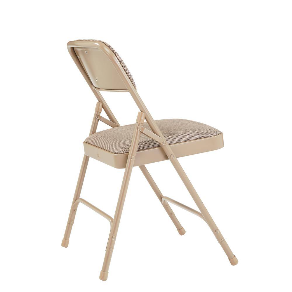 National Public Seating 2201 Beige Fabric Seat Stackable Folding Chair (Set of 4)